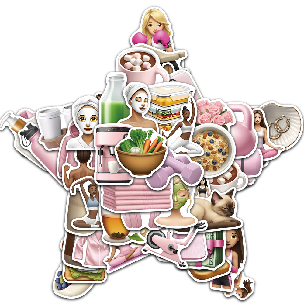 Yoga Fitness Girl - 50/100PCS Fitness GYM Girl Creative Stickers