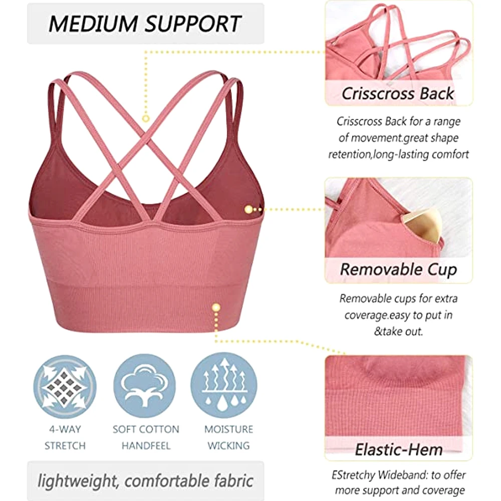 1PC Cotton Sports Bras Women P - Yoga Fitness Girl recension och pris