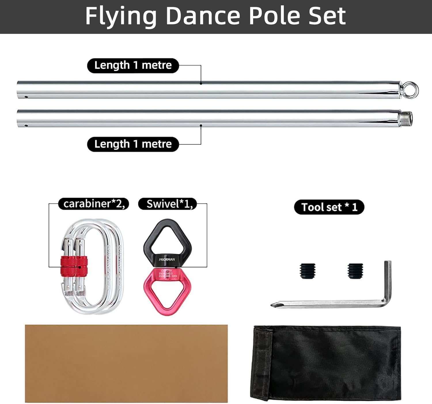 Aerial Flying Dance Pole 2M 36 - Yoga Fitness Spinning recension och pris