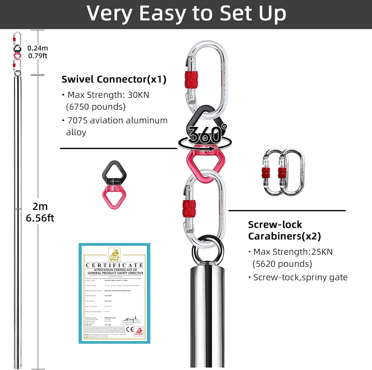 Aerial Flying Dance Pole 2M 36 - Yoga Fitness Spinning recension och pris