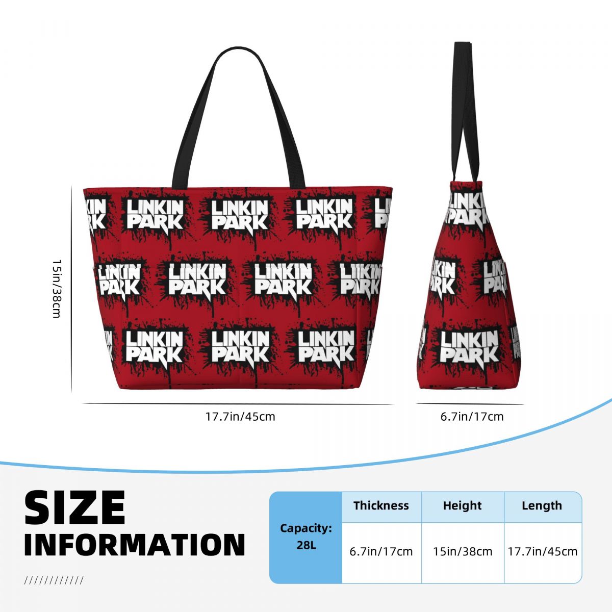 Linkin Park Band Beach Tote Ba - Yoga Fitness Park recension och pris